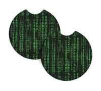 WHJSSF Hacker Era Prints - Sottobicchieri per auto, 2 pezzi, strati in neoprene di alta qualità per protezione contro le fuoriuscite e interni eleganti del veicolo, adatti alla maggior parte delle