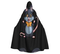 WHJSSF Happy Little Mouse Modello Halloween Adulto Mantello con Cappuccio Mantello con Papillon per feste in costume Cosplay