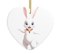 WHJSSF Happy Little White Rabbit Modello Natale Ceramica Amore Ciondolo Decorazione Interni Regalo Festival