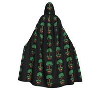 WHJSSF Happy Party In The Tree Hole Prints, mantello con cappuccio per Halloween, per adulti, con cappuccio, senza cerniera