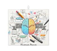 WHJSSF Human Brain Prints, tappetino scolapiatti super assorbente, con stampe colorate, strato ad asciugatura rapida per piatti, bicchieri e piccoli elettrodomestici