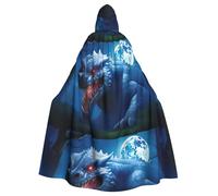 WHJSSF Il mantello con cappuccio gigante per adulti di Halloween con stampa di lucertola è un mantello super grande, confortevole e resistente