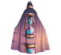 WHJSSF Il mantello con cappuccio per adulti di Halloween con clessidra glitterata è un mantello super grande, confortevole e resistente