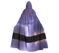 WHJSSF Il mantello con cappuccio per adulti di Halloween con immagine di fulmine è un mantello super grande, confortevole e resistente