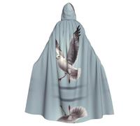 WHJSSF Il mantello con cappuccio per adulti di Halloween con immagine di gabbiano che diffonde le ali è un mantello super grande, confortevole e resistente
