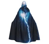 WHJSSF Il mantello con cappuccio per adulti di Halloween con immagine fulmine è un mantello super grande, confortevole e resistente