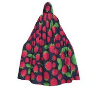 WHJSSF Il mantello con cappuccio per adulti di Halloween con immagine rosso lampone è un mantello super grande, confortevole e resistente