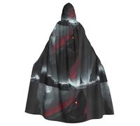 WHJSSF Il mantello con cappuccio per adulti di Halloween con stampa di squalo gigante nel mare è un mantello super grande, confortevole e resistente