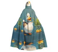 WHJSSF Il mantello con cappuccio per adulti Happy Duck Picture Halloween è un mantello super grande, confortevole e resistente