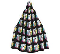 WHJSSF Koala nel mondo colorato Stampe Halloween Adult Hooded Cloak è un mantello super grande, confortevole e resistente