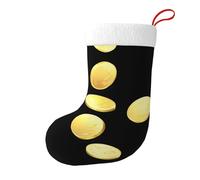 WHJSSF Le monete d'oro lucide hanno stampato la decorazione dei calzini di Natale di grande capacità di festival della calza stampata