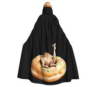 WHJSSF Little Camel On A Donut Prints, mantello con cappuccio per Halloween, per adulti, con cappuccio, senza cerniera