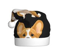 WHJSSF Little Corgi - Cappello natalizio con immagine di tromba che soffia per adulti, tesa morbida e soffice, leggero e confortevole