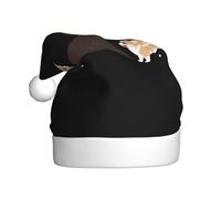 WHJSSF Little Corgi Digging the soil - Cappello natalizio per adulti, con tesa morbida e soffice, leggero e confortevole