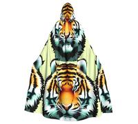 WHJSSF Little Fat Tiger Head Prints Halloween adulto mantello con cappuccio - mantello con cappuccio super grande senza cerniera
