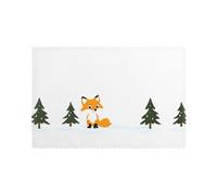 Whjssf Little Fox Under The Snow - Set di 6 tovagliette per tavolo da pranzo, 30,5 x 45,7 cm, per Natale, Halloween e uso quotidiano