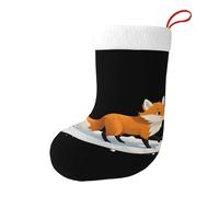 Whjssf Little Fox Walking On The Snow Picture - Calzini natalizi stampati su entrambi i lati, per feste di grande capacità, decorazioni per interni