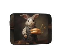 WHJSSF Little Gray Rabbit Holding Bread Prints - Custodia portatile per computer portatile da 15 pollici, per viaggi d'affari, scuola, ufficio, uso quotidiano