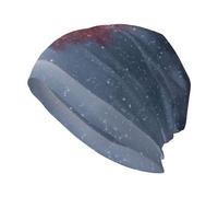 WHJSSF Little Tree Under The Snowflakes Pattern Adult Knit Beanie - Morbido e confortevole cappello elasticizzato per uomini e donne, nero