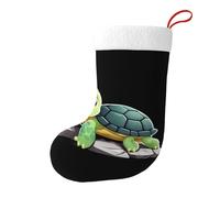 WHJSSF Little Turtle on the stone Picture Christmas Decorative Socks Add festive cheer to Halloween Christmas