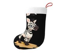 WHJSSF Little zebra playing in the mud Picture Christmas Decorative Socks Add festive cheer to Halloween Christmas