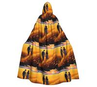 WHJSSF Love in the wheat field - Mantello con cappuccio per Halloween, per adulti, con cappuccio, senza cerniera
