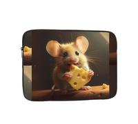 WHJSSF Manicotto portatile per computer portatile da 17 pollici con stampa di topo che mangia formaggio, per viaggi d'affari, scuola, ufficio, uso quotidiano