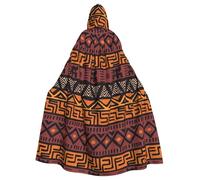 WHJSSF Mantello con cappuccio in tessuto africano con stampa tribale, strato lungo per Halloween e cosplay