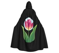 WHJSSF Mantello con cappuccio per adulti con stampa a sfera di cristallo tulipano per Halloween - mantello con cappuccio super grande senza cerniera
