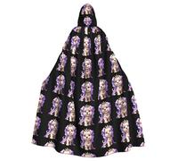 WHJSSF Mantello con cappuccio per adulti, con stampa di cuccioli di principessa, viola, per Halloween, con cappuccio, senza cerniera