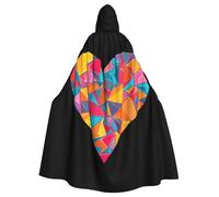 WHJSSF Mantello con cappuccio per adulti con stampa di frammenti d'amore colorati, per giochi di ruolo, costumi da palcoscenico, feste, facile da pulire