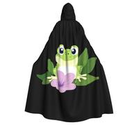 WHJSSF Mantello con cappuccio per adulti con stampa di rana sotto la gloria del mattino, per Halloween, per giochi di ruolo, costumi da palcoscenico, feste, facile da pulire