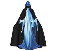 WHJSSF Mantello con cappuccio per adulti con stampa fantasma blu-ray - mantello con cappuccio super grande senza cerniera