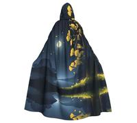 WHJSSF Mantello con cappuccio per adulti con stampa Ginkgo al chiaro di luna con cappuccio super grande