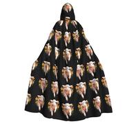 WHJSSF Mantello con cappuccio per adulti di Halloween con stampa di agnello in abiti fantasia per varie feste e carnevale