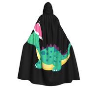 WHJSSF Mantello con cappuccio per adulti, motivo: piccolo dinosauro in vacanza, per Halloween, per giochi di ruolo, costumi da palcoscenico, feste, facile da pulire