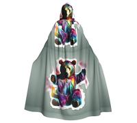 WHJSSF Mantello con cappuccio per Halloween, con papillon, motivo "Orso che danza", ideale per feste in costume, cosplay