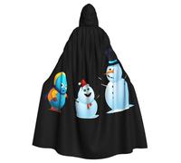 WHJSSF Mantello con cappuccio per Halloween, con scritta "Little Monster Next to the Snowman Prints", per adulti, per giochi di ruolo, costumi da palcoscenico, feste, facile da pulire