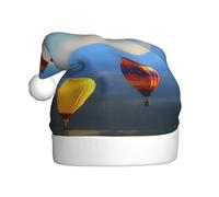 WHJSSF Mongolfiera nel cielo che stampa cappelli di Natale della peluche degli uomini e delle donne, cappelli adulti del partito di vacanza di Capodanno