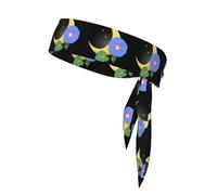 WHJSSF Morning Glory on the moon - Foulard sportivo double-face, per donne e uomini, regolabile per tutte le circonferenze della testa