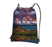 WHJSSF National Park Prints, zaino con cerniera e coulisse, leggero, impermeabile, con tasca frontale e organizer interno, perfetto per viaggi, yoga ed escursioni