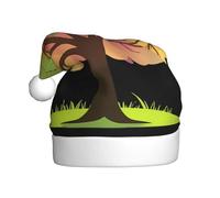 WHJSSF Ombre variopinte dell'albero che stampano i cappelli di Natale della peluche degli uomini e delle donne, cappucci adulti del partito di festa