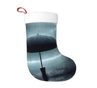WHJSSF Ombrello nero sotto la pioggia Picture Christmas Decorative Calza Calzini Morbidi, leggeri, con una buona sensazione tattile per Halloween e Capodanno