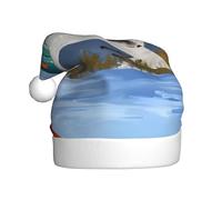 WHJSSF Ombrellone da spiaggia Stampa Cappelli di Natale della peluche degli uomini e delle donne, cappucci adulti del partito di festa