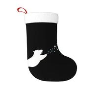 WHJSSF Orso polare che insegue fiocchi di neve volanti con immagine natalizia calze decorative per decorare durante Halloween, Natale e Capodanno
