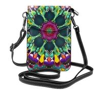 Whjssf Piccola borsa per cellulare 19,3 x 12,4 cm, caleidoscopio mandala, in pelle stampata a tracolla, custodia per telefono da donna, perfetta per passeggiate, campeggio