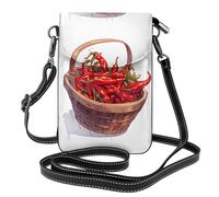 WHJSSF Piccola borsa per cellulare 19,3 x 12,4 cm, con cestino di bambù, in pelle stampata, custodia per telefono da donna, perfetta per passeggiate, campeggio
