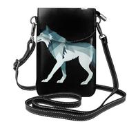 WHJSSF Piccola borsa per cellulare 19,3 x 12,4 cm, con stampa di lupo stampato in pelle a tracolla, custodia per telefono da donna, perfetta per passeggiate e campeggio