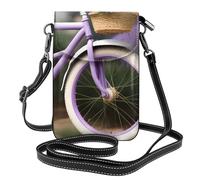 Whjssf Piccola borsa per cellulare 19,3 x 12,4 cm, in pelle stampata con campo di lavanda, custodia a tracolla per donne, perfetta per passeggiate e campeggio