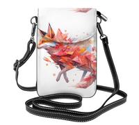 WHJSSF Piccola borsa per cellulare 19,3 x 12,4 cm, la volpe colorata che scompare, in pelle stampata a tracolla, custodia per telefono da donna, perfetta per passeggiate, campeggio